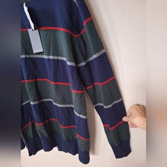 NWT Rails Kent Rugby Mens Crew Neck Wool Blend Striped Sweater Size L - Picture 6 of 8